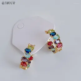 Stud Earrings Multi Colours Zircon Metal Post C For Women Elegant Fashion Jewellery Party Accessories Fancy Style Trendy Gifts C1650