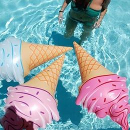Sand Play Water Fun Summer Outdoor Creative Float Cute Giant Inflatable Ice Swimming Ring Lounge Swimming Pool Party Swimming Pool Adult Swimming Pool Float Q240517