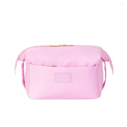 Cosmetic Bags Pink Nylon Women Fashion Simple Large Capacity Makeup Pouches Female Portable Waterproof Travel Toiletries Pouch