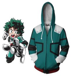 Anime My Hero Academia Izuku Midoriya costume hoodie jacket Boku no Hero Academia Cosplay Sweatshirts Halloween Women Men Coat6217022
