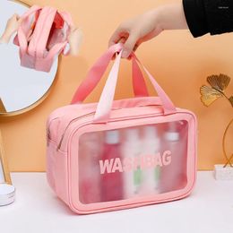 Cosmetic Bags Double-layer Thickened Dry Wet Separation Swimming Wash Storage With Large CapaCity Frosted PVC Waterproof Makeup Bag