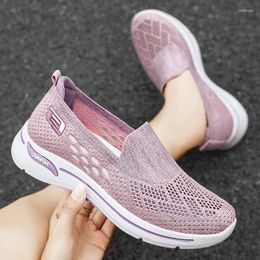 Casual Shoes Women Sneakers Mesh Breathable Outdoor Soft Sole Flats Ladies 2024 Slip On Loafers Comfort Mother Zapatos De Mujer