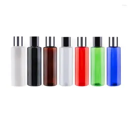 Storage Bottles 100ML Empty White Black Plastic With Silver Screw Lid Lotion Bottle Shampoo Container For Liquid Cosmetics Pack