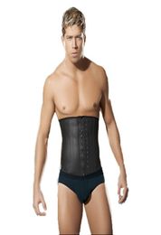 Whole Male Latex Waist Trainer 9 steel Boned Body Shaper Cincher Corset Belt Girdle7018054