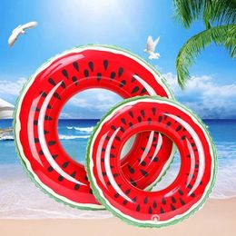 Sand Play Water Fun Watermelon pattern inflatable swimming ring for childrens pool air cushion beach party toy water sports accessories Q240517