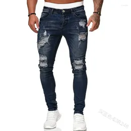 Men's Jeans Men With Holes Trendy And Stylish Slim Fit Tapered Legs Summer European American Style For