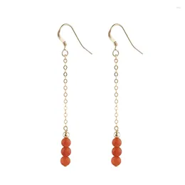 Dangle Earrings Lii Ji No Fade Drop Earring 14k Gold Filled Orange Colour Agate Beads Women Wedding