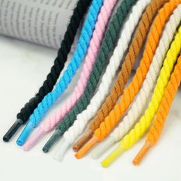 Shoe Parts Bold Thick Twist Shoelaces Solid Colour Rope Shoes Laces Men Women Trendy Personality Unbreakable Canvas Shoestring