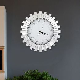 Glass Mirror Wall Clock Light Luxury Modern Creative Living Room Decoration Electronic Hanging 240514