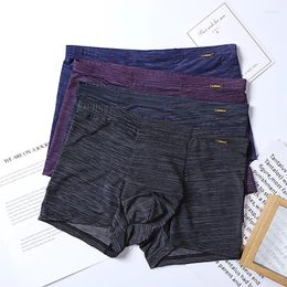 Underpants Male Panties Ice Silk Men's Underwear Boxers Breathable Man Large Size Sexy U Convex Boxer Solid Cosy Summer Shorts