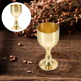 Wine Glasses Glass Medieval Decor Metal Cup Delicate Holy Brass Set Desktop Tabletop Buddhism Decorative