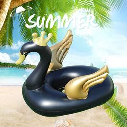 Sand Play Water Fun Inflatable Floating Baby Swimming Circle White/Black Swan Entertainment Toy Childrens Holiday Sports Beach Party Q240517