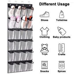 Storage Boxes Foldable Door Hanging Shoe Bag Organizer Capacity Non-woven Fabric With 24 Mesh Pockets 6 For Hats