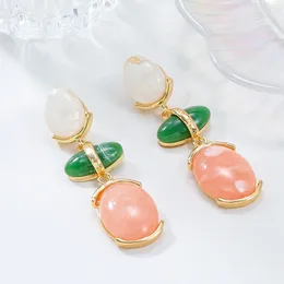 Dangle Earrings Fashion Multi Colours Geometric Resin Acrylic Stone Long Drop Jewellery For Women Gift