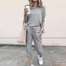 Women039s Two Piece Pants Pyjama Set Women Sleepwear Lounge Wear Female Loungewear Nightwear Ladies Homewear Sleep Sweatshirt8522035