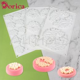 Baking Moulds Dorica Flower Design Silicone Mousse Mold Sugarcraft Chocolate DIY Plaster Soap Model Cake Decorating Tool Kitchen Bakeware