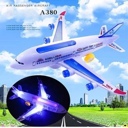 Aircraft Modle New Childrens Aircraft Led Light Music Aircraft Toy Childrens DIY Assembly Aircraft Model Electric Toy Boys Birthday Gift S24520