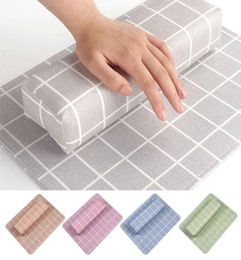 5 Color Professional Nail Pillow Cushion Holder grid Design Soft PU Leather Hand Arm Rest Set Nail Art Salon Manicure Tool8257383