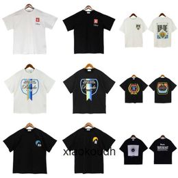 Rhude High end designer T shirts for High Street Simple Letter Printing and Versatile Short Sleeve T-shirt With 1:1 original labels