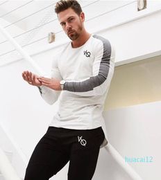New Men Long Sleeved T Shirt Cotton Raglan Sleeve Gyms Fitness Workout Clothing Male Casual Fashion Brand Tees Tops3728498