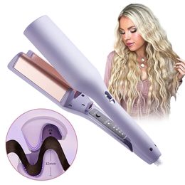32mm Big Deep Wave Hair Curler Ceramic Curling Iron 4 Temperature Adjustable Crimping Styler Wand for All Style 240515