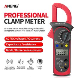 ANENG ST201 Digital Clamp Multimeter Resistance Ohm Tester AC DC Clamp Ammeter Transistor Testers Voltmeter D Contact Lcr Metre 240508