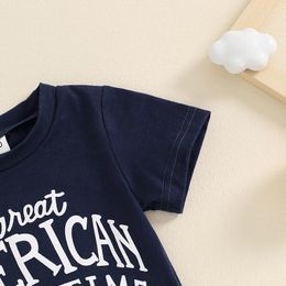 Clothing Sets Baby Boy Summer Clothes Letter Print Short Sleeve T Shirt Elastic Waist Shorts Set 2 Piece Baseball Outfit