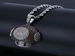 ICED OUT CZ BLING MUSHROOM PENDANT NECKLACE MENS Micro Pave Cubic Zirconia Simulated Diamonds Necklace6270968