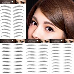Eyebrow Makeup Tattoo Sticker Water-based Hair-liked Waterproof Long Lasting False Eyebrows Stickers for Brow Grooming Shaping 240425