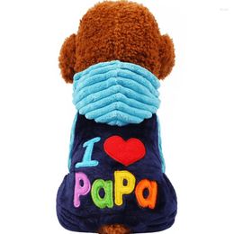 Dog Apparel Fashion I Love Papa And Mama Winter Pet Clothes Clothing For Small Large Coats Jackets Chihuahua