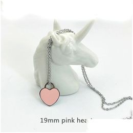 Pendant Necklaces Heart Necklace Womens 10Mm 15Mm 19Mm Stainless Steel Couple Jewelry Valentine Day Gifts For Girlfriend Accessories W Dhdsw