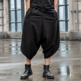 Men's Pants Personality Trouser Legs Classic Simple Black Men And Women With The Same Casual Relaxed Nine Point Skirt