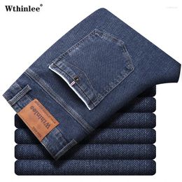 Men's Jeans Straight Mens Fashion Grey Black Blue Men Casual Slim Stretch Classic Denim Pants Trousers Plus Size 28-40