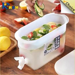 Water Bottles 3500ml Cold Jug Plastic Pot With Faucet Thickened Refrigerator Lemonade Scented Tea Kettle