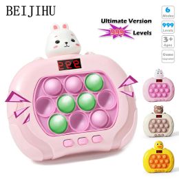 999 Level Electronic Pop Quick Push Bubbles Game Machine Kids Cartoon Fun Squeezing Toys Anti Stress Sensory Bubble Toy Gifts