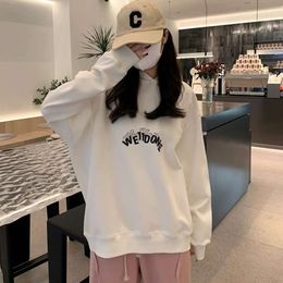 Designer Hoodies Sweatshirts We11done Letter Embroidered Niche Trendy Brand Stacked Curved Long Sleeved Loose Couple Hoodie