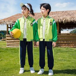 Clothing Sets Suit: Primary School Uniform Spring And Autumn Suit Sportswear First Grade Green Kindergarten