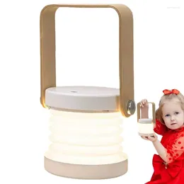 Table Lamps Creative Wooden Handle Folding LED Touch Lamp Charging Night Light Reading Portable Lantern Home Christmas Decor