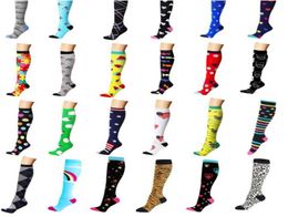 Men Women Cotton Compression Socks for Medical Running Athletic Circulation Recovery Travel Stockings Knee Socks Stretchy col7986549