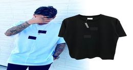Hip Hop Summer USA Patchwork Skateboard Split Logo Men t shirt Women Streetwear Casual Cotton Tee Tshirt7010580