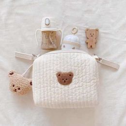 Bear Embroidery Baby Nappy Stroller Diaper Caddies Bags Portable Nappies Storage Toiletry Organizer Mommy Bag for Mom