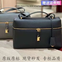 LP bag Loro Piano bag LP New 27 Genuine Leather Lunch Box Bag Unique One Diagonal Straddle Handheld Makeup Bag Large Capacity Fashion high quality loropina