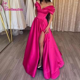 Party Dresses Off Shoulder Satin Prom Dress Formal For Women 2024 Side Slit Vestidos De Gala Mujer Long Train Evening