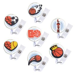 Other Labelling Tagging Supplies Basketball Park 10 Cartoon Badge Reel Retractable Nurse Id Card Cute Name Tag Holder With Clip Funny C Otyro
