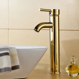 Bathroom Sink Faucets L16058 Good Quality Gold Color Brass Material & Cold Water Mixer