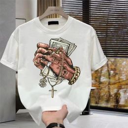 Give me a lot of money picture print fashion avantgarde patterns light luxury trend size cotton mens and womens Tshirts 240508