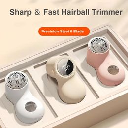 Lint Remover for Clothes Rechargeable Hair Ball Trimmer 6 Blade Flexible and Sharp Fluff Removers Fabric Shaver 240515