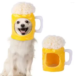 Dog Apparel Pets Funny Headwear Creative Winter Soft Pography Prop Head Toys Beer Modelling Hat Puppy Costume For Cosplay Party