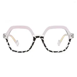 Sunglasses Frames Geometric Full-rim Eyeglasses Leoptique 82072 Pink And Leopard