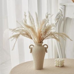 Vases Artistic Ceramic Round Vase Home Decor Modern Style Living Room Tabletop Ornament White Flower Arrangement Garden